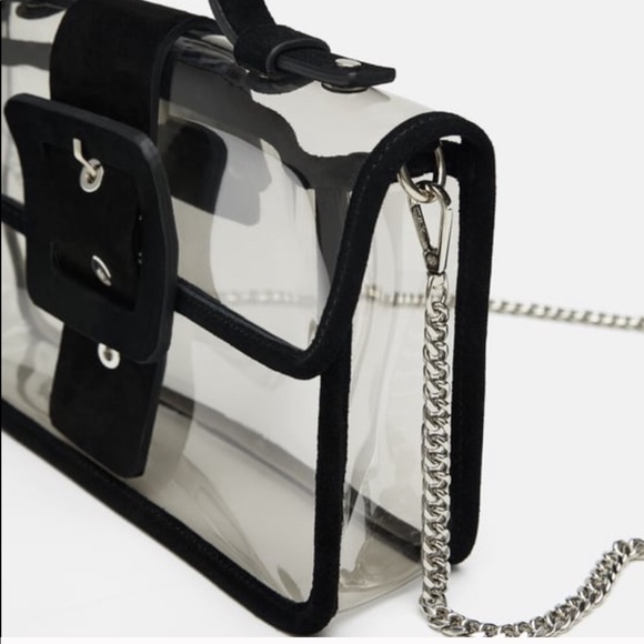 Zara Vinyl Leather Trim Bloggers Fav Crossbody Bag - Picture 5 of 6